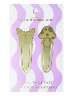 Brass Page Tabs - Mushrooms + Butterfly