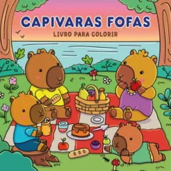 Capivaras Fofas - Livro para Colorir