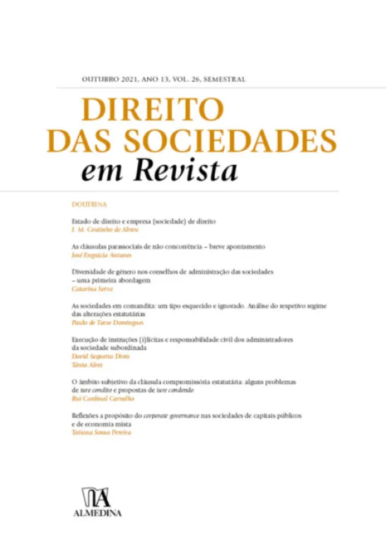 Direito das Sociedades em Revista - Vol. 26 - 2021