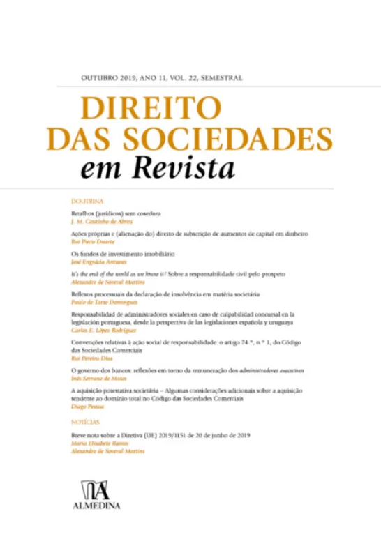 Direito das Sociedades em Revista - Vol. 22 - 2019