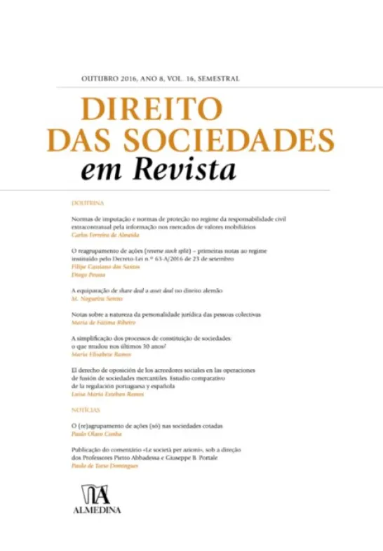 Direito das Sociedades em Revista - Vol. 16 - 2016