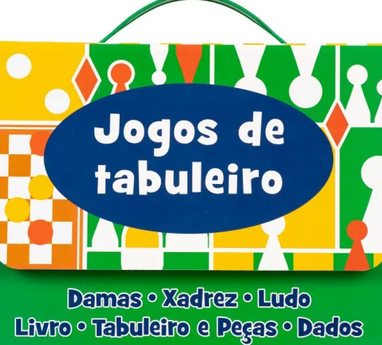 Jogos de Tabuleiro - Inclui Livro, Tabuleiro, Peças e Dados