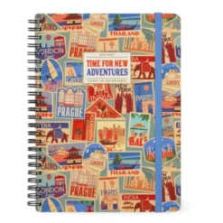 12-MONTH DIARY - 2025 - LARGE WEEKLY SPIRAL BOUND DIARY - TRAVEL STICKERS
