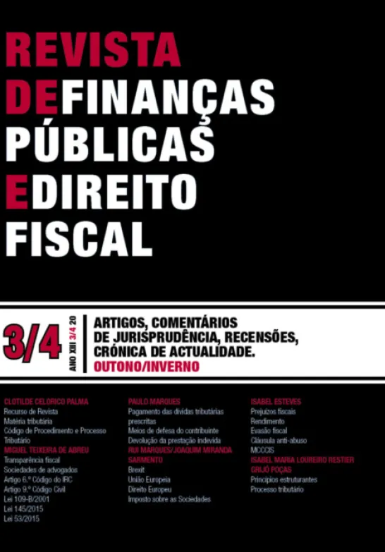 Revista de Finanças Públicas e Direito Fiscal Ano XIII n.º 3/4