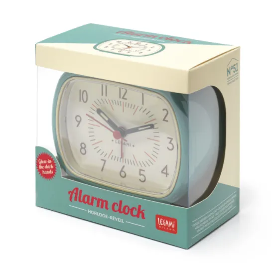 Vintage Inspired Alarm Clock - Retro Alarm Clock - Aqua